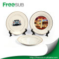 8" blank double golden rim personalized ceramic plates